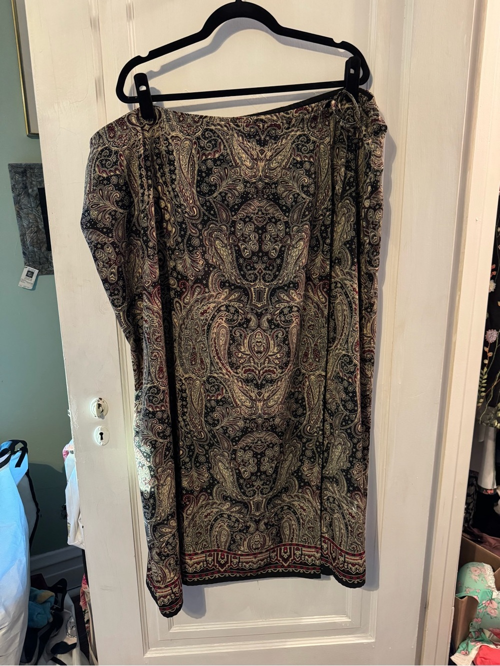 Black Paisley Maxi Skirt